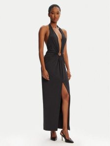 Bardot Sukienka koktajlowa Alma Plunging 59914DB Czarny Regular Fit. Czarne kombinezony Bardot, xl, bez wzorów, z syntetyku, wizytowe, bez kołnierzyka, bez ramiączek. Za 369,99 zł.