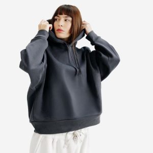 Bluza z kapturem damska Elementals. Szare bluzy DECATHLON, xs, bez wzorów, z bawełny, z kapturem. W wyprzedaży za 139,99 zł.