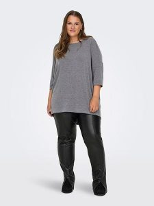 ONLY Koszulka w kolorze szarym rozmiar: XL-54. Szare bluzki ONLY, xl, bez wzorów, bez kołnierzyka, bez ramiączek. Za 65,85 zł.