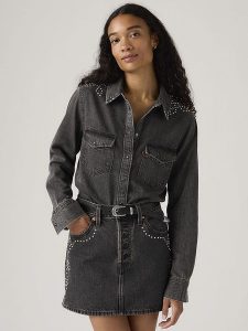 Levi's Koszula dżinsowa w kolorze antracytowym rozmiar: S. Czarne koszule Levi's®, s, bez wzorów, z bawełny, bez kołnierzyka, bez ramiączek. Za 140,20 zł.