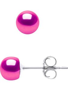 Pearline Kolczyki-wkrętki z perłami w kolorze różowym rozmiar: onesize. Różowe kolczyki Pearline, z perłą, srebrne. Za 195,06 zł.