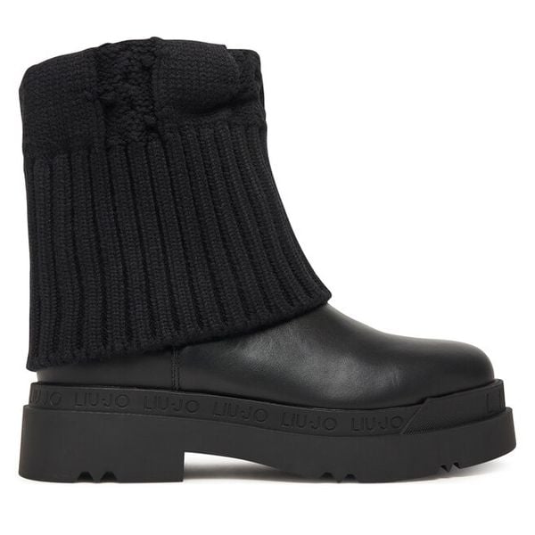 Botki Liu Jo. Czarne botki Liu Jo, bez wzorów, bez obcasa, na płaskiej podeszwie, bez zapięcia. Za 569,99 zł.
