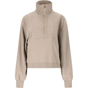 Damski sweter 1/2 zip Athlecia Reiley. Brązowe swetry klasyczne Athlecia, na zimę, bez kołnierzyka. Za 288,00 zł.