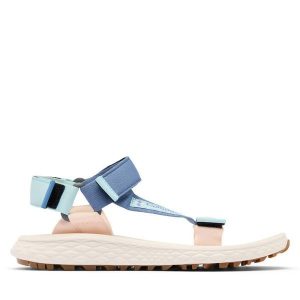 Sandały Columbia. Niebieskie sandały Columbia, bez wzorów, bez obcasa, na płaskiej podeszwie, bez zapięcia. Za 259,99 zł.