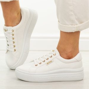 Białe trampki damskie Lee Cooper 4474. Białe trampki Lee Cooper, bez wzorów, z gumy, bez zapięcia. Za 139,00 zł.