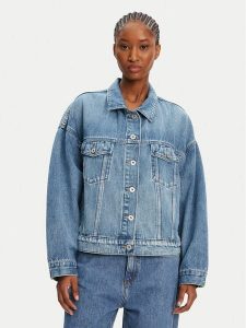 HUGO Kurtka jeansowa Lou 50541559 Niebieski Regular Fit. Niebieskie kurtki Hugo, xs, bez wzorów, z jeansu, bez kaptura. Za 549,99 zł.