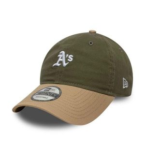 Czapka baseballowa Oakland Athletics New Era 9Twenty Mini Washed Contrast. Zielone czapki New Era, bez wzorów, z bawełny. Za 126,80 zł.