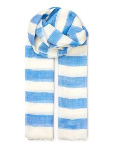 Becksöndergaard Szal w kolorze biało-niebieskim - 200 x 100 cm rozmiar: onesize. Białe szaliki Becksöndergaard, bez wzorów, z jedwabiu. Za 133,95 zł.