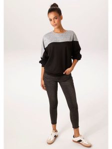 Aniston Bluza w kolorze czarno-szarym rozmiar: 42. Czarne bluzy Aniston, bez wzorów, bez kaptura. Za 91,77 zł.