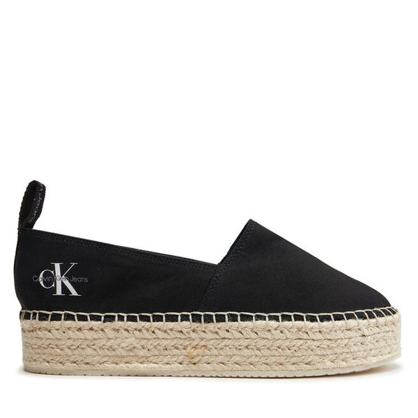 Espadryle Calvin Klein Jeans. Czarne espadryle Calvin Klein Jeans, bez wzorów, z jeansu, bez obcasa. Za 199,99 zł.