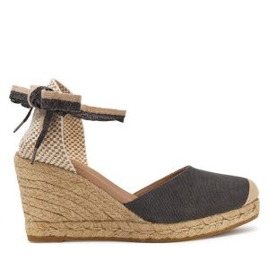 Espadryle Genuins. Czarne espadryle Genuins, bez wzorów, bez obcasa. Za 239,99 zł.