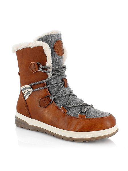 Kimberfeel Botki zimowe "Abigail" w kolorze brązowym rozmiar: 36. Brązowe botki Kimberfeel, na zimę, bez wzorów, z materiału, bez obcasa, bez zapięcia. Za 422,66 zł.