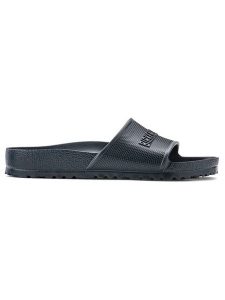 Birkenstock Klapki "Barbados" w kolorze granatowym rozmiar: 36. Niebieskie klapki Birkenstock, bez wzorów, z otwartym noskiem, bez obcasa. Za 149,31 zł.