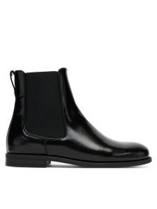 BOSS Sztyblety Lycia 50552791 Czarny. Czarne botki Boss, bez wzorów, ze skóry, bez obcasa, na płaskiej podeszwie, bez zapięcia. Za 579,99 zł.