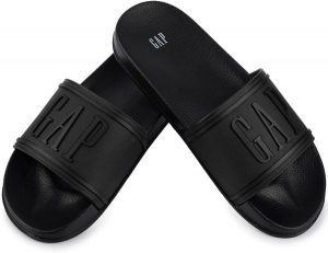 Damskie klapki sportowe miejskie na basen plażę czarne GAP AUSTIN. Czarne klapki GAP, bez wzorów, z gumy, bez obcasa. Za 79,00 zł.