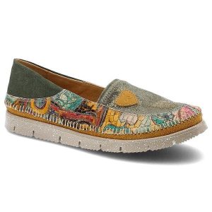 Zielone Półbuty Maciejka Wygodne Buty Damskie. Zielone półbuty Maciejka, z aplikacjami, ze skóry, bez obcasa, bez zapięcia. Za 305,99 zł.