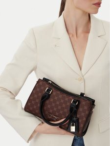 Nine West Torebka EO-GOLDEN POISE-KY397 Brązowy. Brązowe torebki klasyczne Nine West, bez wzorów, ze skóry, bez dodatków. Za 299,99 zł.