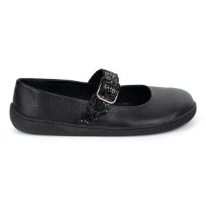 Baleriny barefoot damskie Olivier 1770POL skórzane buty z klamerką czarne. Czarne balerinki bez wzorów, ze skóry, bez obcasa, bez zapięcia. Za 453,66 zł.
