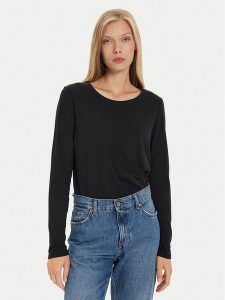 Mustang Bluzka Elly 1013931 Czarny Regular Fit. Czarne bluzki Mustang, xs, bez wzorów, z bawełny, bez kołnierzyka, bez ramiączek. Za 89,99 zł.