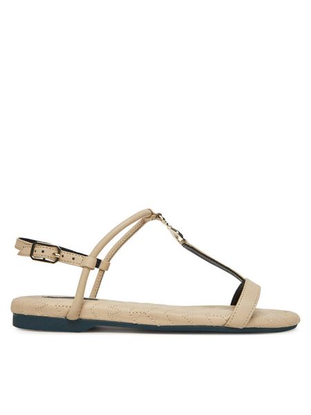 Patrizia Pepe Sandały 8X0025/L048 Beżowy. Brązowe sandały Patrizia Pepe, bez wzorów, ze skóry, bez obcasa, na płaskiej podeszwie, bez zapięcia. Za 519,99 zł.