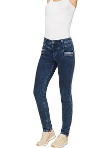 Heine Dżinsy - Slim fit - w kolorze granatowym rozmiar: 44. Niebieskie jeansy Heine, bez wzorów, z podwyższonym stanem. Za 127,35 zł.