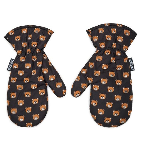 Rękawiczki Damskie MOSCHINO. Czarne rękawiczki MOSCHINO, bez wzorów, z dzianiny. Za 569,99 zł.