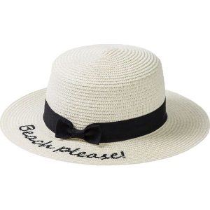 Kapelusz słomkowy "Beach Please" bonprix naturalno-czarny. Rękawiczki marki bonprix. Za 34,99 zł.