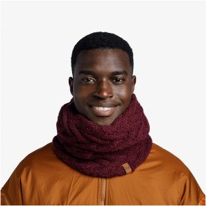 Komin na szyję - Bandana BUFF Knitted & Fleece Neckwarmer. Niebieskie szaliki Buff, bez wzorów. Za 153,86 zł.