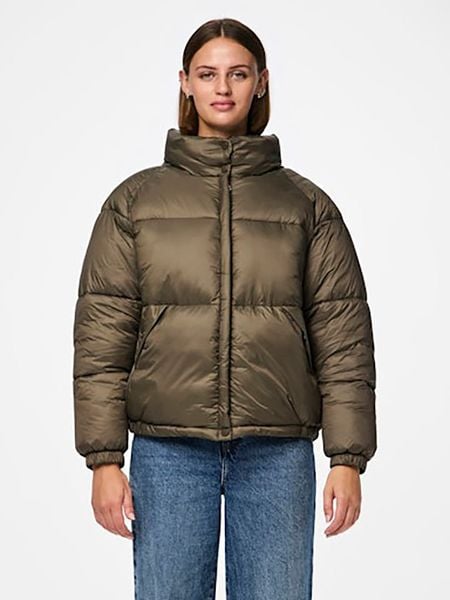 Pieces Kurtka pikowana w kolorze ciemnobrązowym rozmiar: XL. Brązowe kurtki Pieces, xl, bez wzorów, bez kaptura. Za 82,83 zł.