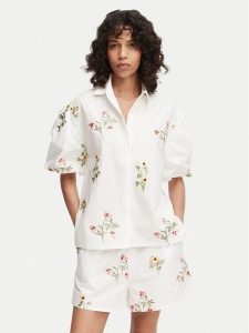 French Connection Koszula Cambria 729G7 Biały Relaxed Fit. Białe koszule French Connection, m, bez wzorów, z bawełny, bez kołnierzyka, bez ramiączek. Za 484,99 zł.