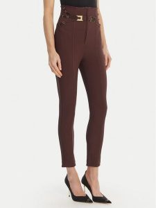 Elisabetta Franchi Spodnie materiałowe PA-158-61E2-V350 Brązowy Skinny Fit. Brązowe rurki Elisabetta Franchi, z materiału. Za 1 489,00 zł.