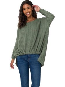 Heine Sweter w kolorze zielonym rozmiar: 32/34. Zielone swetry oversize Heine, bez wzorów, bez ramiączek. Za 34,45 zł.