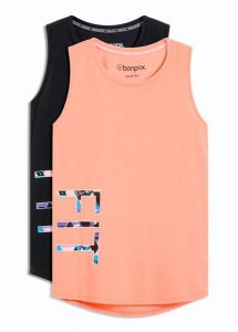 T-shirt funkcjonalny (2 szt.), szybko schnący. Czarne t-shirty bonprix, bez wzorów, bez kołnierzyka, bez ramiączek. Za 112,99 zł.