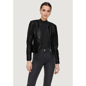 Kurtka Kobieta ONLY Onlsaramy Faux Leather Cc Otw. Czarne kurtki ONLY, bez wzorów, ze skóry, bez kaptura. W wyprzedaży za 219,40 zł.