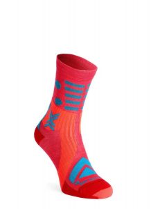 Skarpety rowerowe X-Socks Gravel Perform Merino Crew. Czerwone skarpetki X-Socks, bez wzorów, z elastanu. Za 78,00 zł.