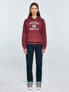 BIG STAR Bluza "Merta" w kolorze bordowym rozmiar: XL. Czerwone bluzy Big Star, xl, bez wzorów, z kapturem. Za 129,99 zł.