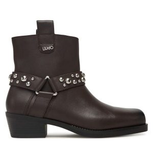 Botki Liu Jo. Brązowe botki Liu Jo, bez wzorów, bez obcasa, na płaskiej podeszwie, bez zapięcia. Za 599,99 zł.