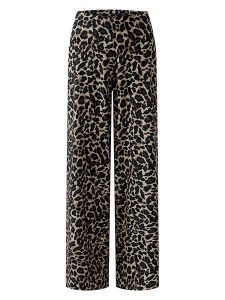 Miss Lagotte Spodnie w kolorze beżowo-czarnym rozmiar: 40. Brązowe spodnie z wysokim stanem Miss Lagotte, bez wzorów, z materiału, z podwyższonym stanem. Za 126,99 zł.