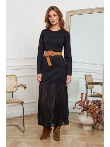 Joséfine Sukienka dzianinowa "Candoz" w kolorze czarnym rozmiar: S. Czarne sukienki Joséfine, na co dzień, s, bez wzorów, z dzianiny, bez kołnierzyka, bez ramiączek, maxi, proste. Za 173,99 zł.