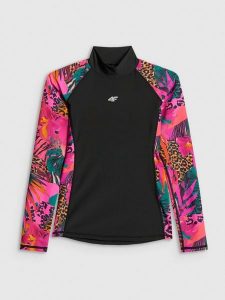 4F Top do pływania z nadrukiem damski - multikolor XXL. Brązowe topy 4f, s, bez wzorów, z materiału, bez kołnierzyka, bez ramiączek. Za 149,99 zł.