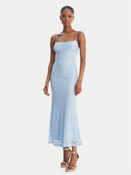 Bardot Sukienka letnia Adoni 57998DB1 Błękitny Slim Fit. Niebieskie sukienki Bardot, na lato, bez wzorów, z syntetyku, bez kołnierzyka, bez ramiączek. Za 529,99 zł.