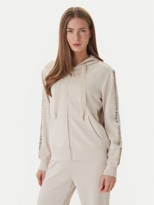 Guess Bluza W6GQ03 K2656 Beżowy Regular Fit. Brązowe bluzy Guess, s, z aplikacjami, z syntetyku, bez kaptura. Za 365,99 zł.