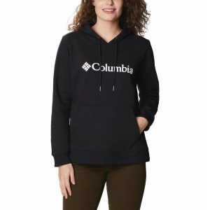 Bluza sportowa z kapturem damska Columbia Logo. Czarne bluzy Columbia, s, bez wzorów, z kapturem. Za 212,75 zł.