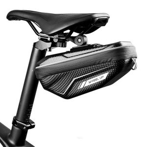 Torba rowerowa pod siodło Wheel Up 14692. Czarne torebki klasyczne WHEEL UP, bez wzorów, bez dodatków. Za 79,99 zł.