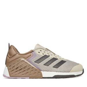Buty na siłownię adidas. Szare buty sportowe ADIDAS, bez wzorów, bez zapięcia, na fitness i siłownię. Za 479,99 zł.