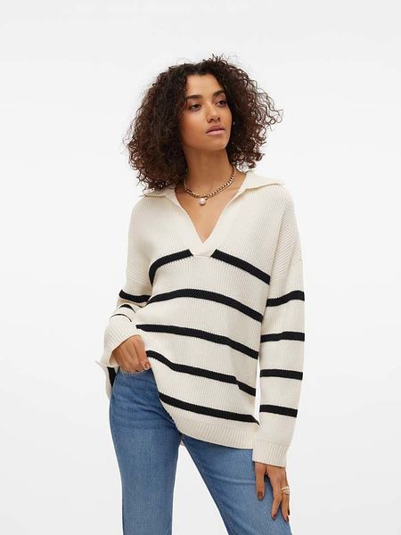 Vero Moda Sweter "Luna" w kolorze czarno-białym rozmiar: S. Czarne swetry oversize Vero Moda, s, bez wzorów, ze splotem, bez ramiączek. Za 74,46 zł.