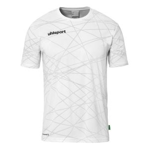 Koszulka Uhlsport Prediction. Białe bluzki Uhlsport, bez wzorów, z jersey, sportowe, bez kołnierzyka, bez ramiączek. Za 180,00 zł.