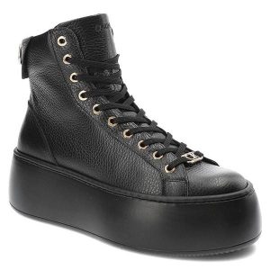 Czarne Sneakersy Carinii Damskie Stylowe Obuwie. Czarne buty zimowe Carinii, ze skóry, bez obcasa, na platformie, bez zapięcia. Za 519,00 zł.