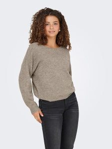 ONLY Sweter w kolorze szarobrązowym rozmiar: L. Brązowe swetry oversize ONLY, l, bez wzorów, z koronki, bez ramiączek. Za 149,31 zł.