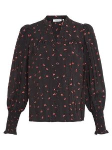MOSS COPENHAGEN Koszula "Vinaya Ladonna" w kolorze czarno-czerwonym rozmiar: S. Czarne koszule Moss Copenhagen, s, bez wzorów, z wiskozy, bez kołnierzyka, bez ramiączek. Za 127,35 zł.